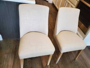 lot 89 image: Pair of Khaki Upholstered Chairs