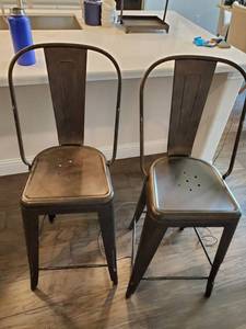lot 91 image: Two Metal Bar Stools