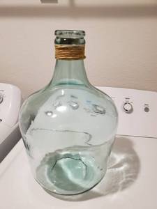 lot 96 image: Green Tinted Glass Bottle with Rope Trim