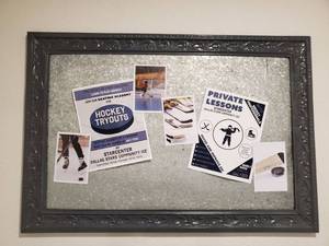 lot 100 image: Framed Galvanized Metal Magnetic Board