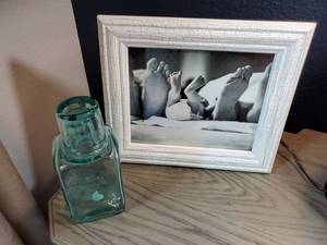 lot 110 image: Kalalou Bedside Water Carafe with Drinking Glass & Frame