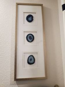 lot 121 image: Framed with Glass Sliced Blue Agate