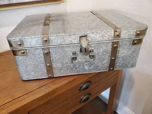lot 145 image: Teri Galvanized Suitcase by IMAX