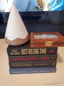 lot 201 image: Four Books, Box with Playing Cards & Ceramic Cone