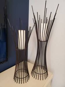 lot 205 image: Two Metal Wire Candle Holders