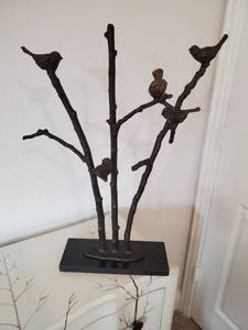 lot 220 image: Metal Bird Sculpture on Marble Base