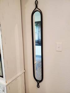 lot 63 image: Decorative Black Metal Mirror
