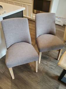 lot 88 image: Pair of Grey Upholstered Chairs