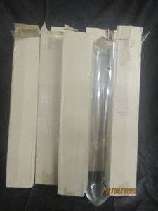 lot 47 image: TOTAL OF 8 - WALL HANGING CLEAR GLASS VASE TUBES &nbspHEIGHT 24&nbsp OPENING 4