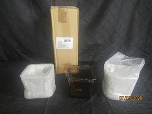 lot 72 image: TOTAL OF 3 DARK BROWN POMEROY INCA VOTIVE CANDLE HOLDER 306136&nbsp