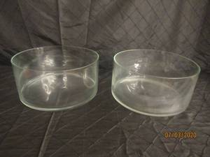 lot 91 image: DUO SYMPHONY CLEAR CYLINDER GLASS OPENING&nbsp VASE&nbsp&nbspDIAM 11 12 &nbsp