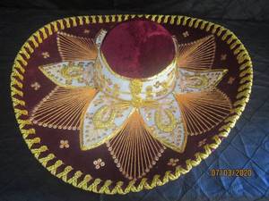 lot 171 image: MAROON VINTAGE PIGALLE MEXICAN MARIACHI HAT&nbsp