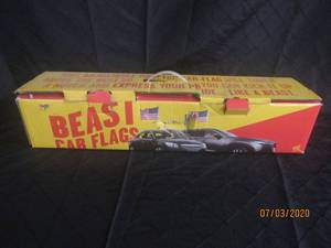 lot 52 image: NIB BEAST CAR FLAG