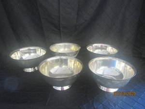 lot 158 image: TOTAL OF 5 GODINGER SILVER ART CO.&nbsp PEDESTAL 10 DIAM BOWLS&nbsp