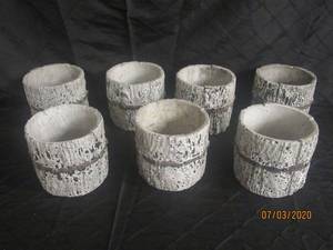 lot 197 image: TOATAL OF 7 SURREAL PERFORMANCE 5 HEIGHT VERTICAL ROUND BIRCH PLANTERS&nbsp