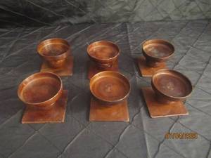 lot 259 image: TOTAL OF 6 POMEROY MISSION MONTANA RUSTIC VOTIVE CIRCLE ETCH CANDLE HOLDER&nbsp 770586&nbsp