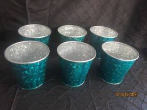 lot 306 image: TOTAL OF 6 TEAL BUCKETS&nbsp6 H&nbsp6 DIAM