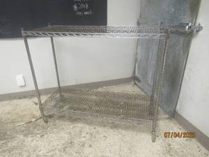 lot 332 image: 2 SHELF WIRE UTILITY CHROME CART
