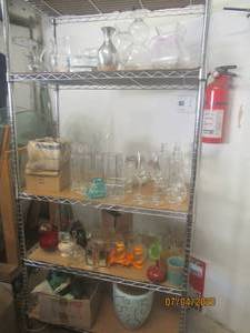 lot 340 image: GENEROUS AMOUNT OF VASESCANDLE HOLDERS - SEE PICS SHELF NOT INCLUDED