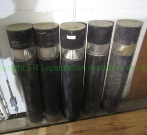 lot 8 image: Flat top bollard parking lot light posts, 42 tall