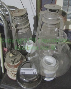 lot 26 image: Hurricane lanterns plus