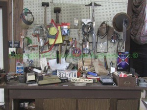 lot 51 image: Assorted tools and contents of cabinet as shown, generous quantity