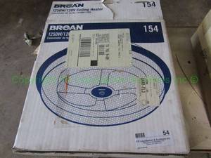 lot 54 image: Broan 1250 watt ceiling mount heater, never used in original box