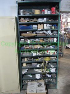 lot 66 image: Metal utility shelf and contents as shown