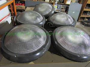 lot 75 image: Lithonia Lighting PGX LED Pendant parking garage lights, 5 total. bid is times the quantity