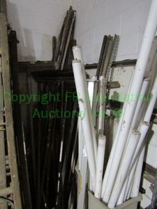 lot 106 image: Yard tools, wood trim and more as shown