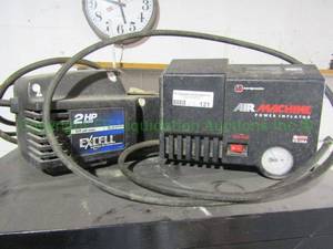lot 121 image: DevilBiss Excell air compressor and Interdynamics air machine power inflator