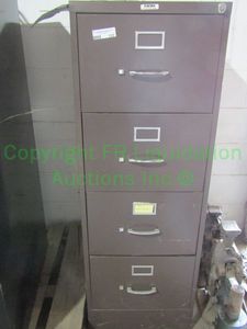 lot 122 image: Metal file cabinet 52 x 18 x 27