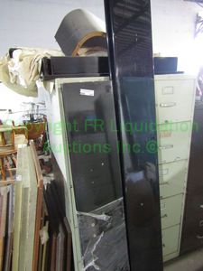 lot 147 image: Assorted black laminate furniture parts
