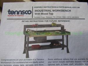 lot 158 image: Tennsco industrial work bench top 99 x 30, TOP ONLY