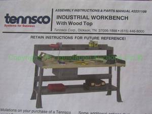 lot 159 image: Tennsco industrial work bench top 99 x 30, TOP ONLY