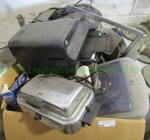 lot 171 image: Assorted electronics, appliances and more box packed full