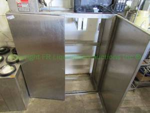 lot 173 image: Commercial stainless steel double door wall cabinet 40 x 46 x 13