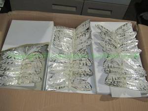 lot 141 image: Silver & white butterfly decor 1 case full