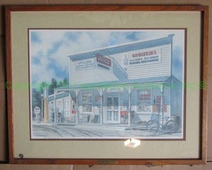 lot 442 image: Artist signed and numbered 282750 Jack Schmitt One stop shopping old general store framed print with COA