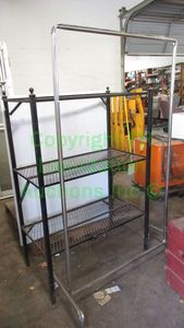 lot 225 image: Metal utility shelf and clothes rack