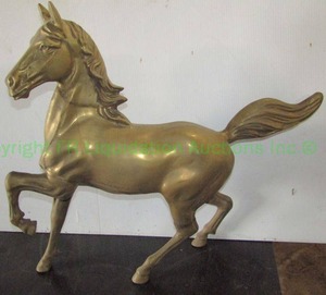 lot 193 image: Large brass figural horse 24 tall x 27 long