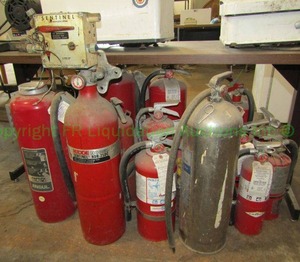 lot 199 image: Assorted fire extinguishers as shown