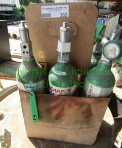 lot 382 image: Lincare M6 medical oxygen tanks, 6 total