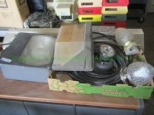 lot 244 image: Assorted industrial and house lamps and more as shown