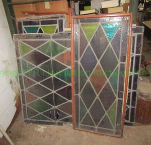 lot 292 image: Assorted stained glass condition varies