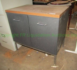 lot 252 image: Laminate top metal base utility cabinet