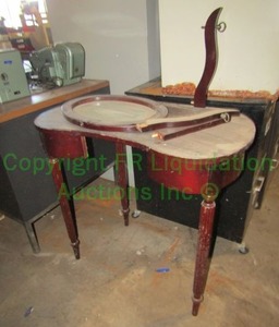lot 255 image: Vintage vanity desk mirror bracket is broken