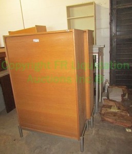 lot 256 image: Oak veneer Roll front file cabinets and more