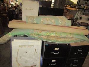 lot 319 image: LOT OF ASSORTED FILING CABINETS, RUGS AND MORE