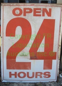 lot 462 image: Metal open 24 hours sign